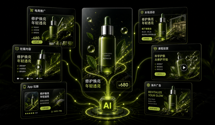 AIWRMK 黑绿高级多场景广告海报